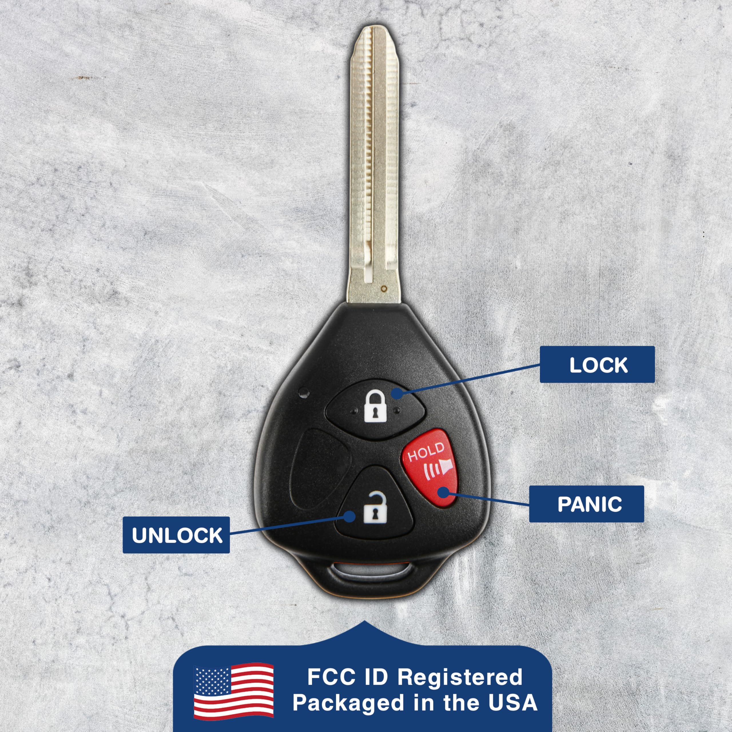 KeylessOption Keyless Entry Remote Control Car Key Fob Replacement MOZB41TG Pack of 2 - View 6 of 8