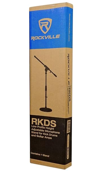 Rockville Rockville Kick Drum Guitar Amp Mic Stand with Steel Round Base Fixed Boom and Rubber Pad RKDS - View 7 of 7