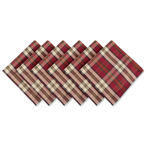 DII Shop DII Holiday Collection: Christmas Plaid Tabletop & Napkin Set for Cozy Campfire Gatherings