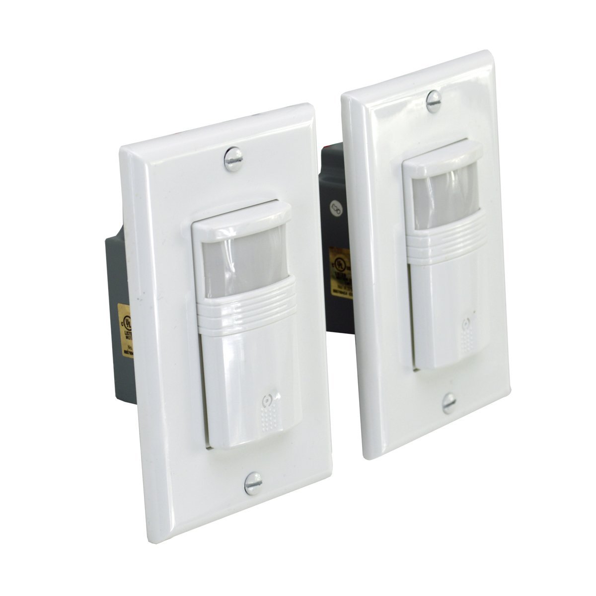 HomeSelects HomeSelects 1309 Pir Wall Switch 2 Pack Occupancy Vacancy Sensor 180 Degree Automatic On Off White Cover Plates Included