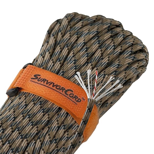 SurvivorCord TITAN SurvivorCord Military 550 Paracord Fishing Line with Free Project eBooks in Forest Camo Exclusive Design