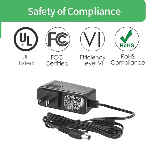 Security-01 2 Pack AC to DC 12V 1A Power Supply 100-240V UL Listed FCC 5.5mm x 2.1mm Connector 12W Adapter - View 3 of 10