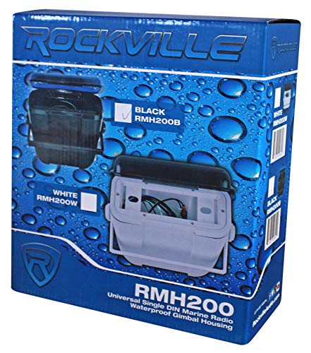 Rockville Rockville RMH200B Single Din Marine Receiver Waterproof Gimbal Housing Black for Superior Sound and Durability - View 8 of 8