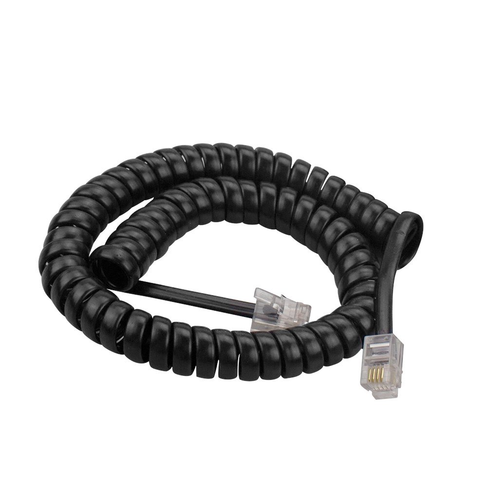 SINCODA SINCODA 5 Pack 6Ft Modular Coiled Telephone Handset Cord Black Curly Cord for Telephones and Handsets - View 5 of 5