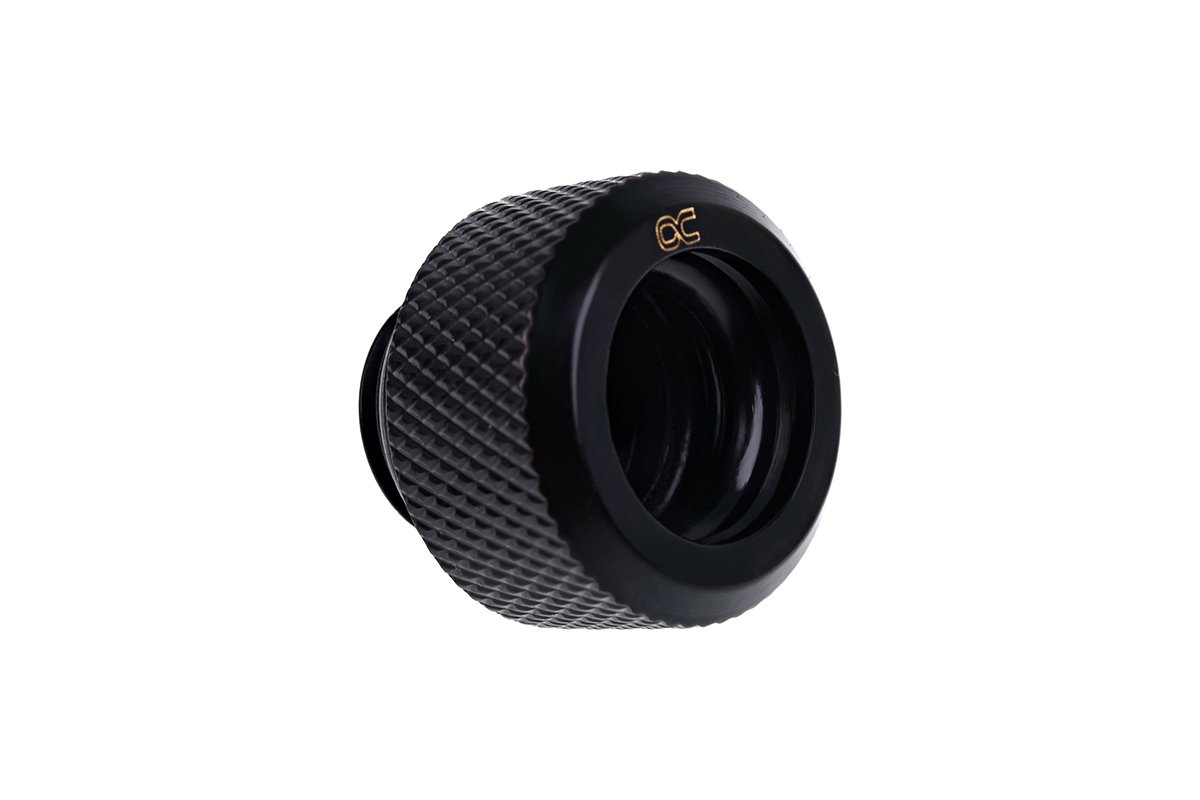 Alphacool Eiszapfen G1 4 HardTube Compression Fitting Deep Black for 13mm OD Plexi Brass Hard Tubes - View 3 of 4