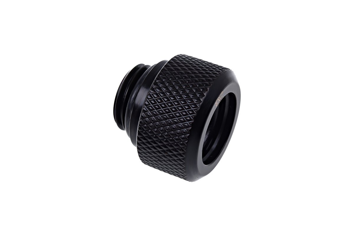 Alphacool Eiszapfen G1 4 HardTube Compression Fitting Deep Black for 13mm OD Plexi Brass Hard Tubes