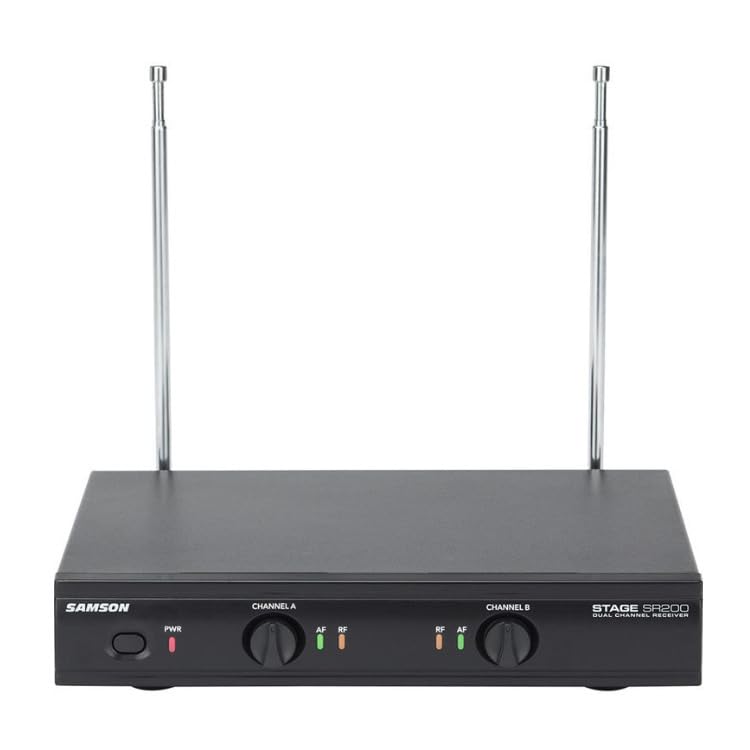 SamsOn Stage 200 Dual Channel Wireless System with Two Q6 Dynamic Microphones Black - View 2 of 5