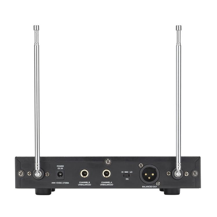 SamsOn Stage 200 Dual Channel Wireless System with Two Q6 Dynamic Microphones Black - View 3 of 5