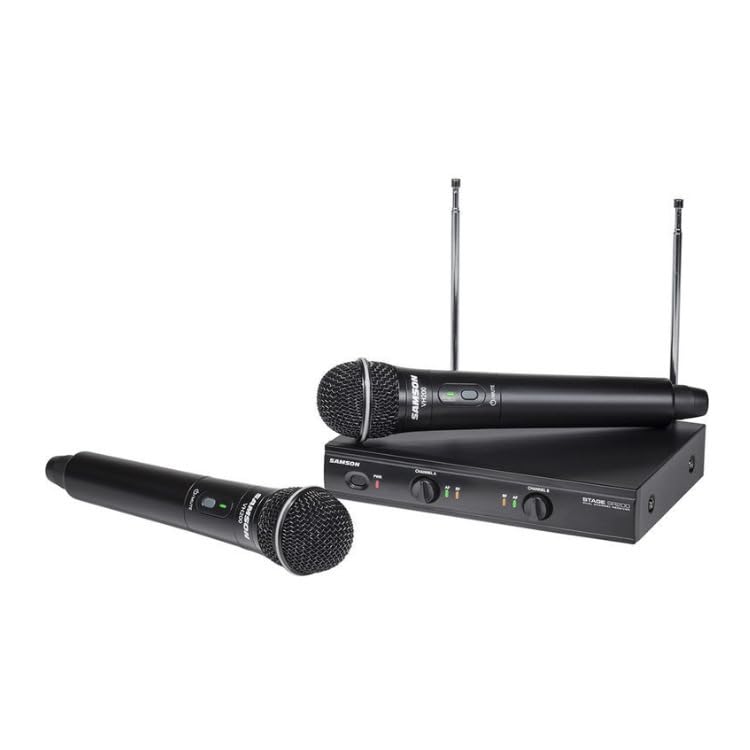 SamsOn Stage 200 Dual Channel Wireless System with Two Q6 Dynamic Microphones Black - View 4 of 5