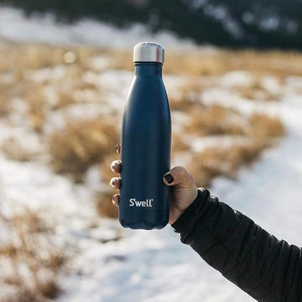 S'well Swell Stainless Steel Water Bottle 17oz Blue Suede Triple Layer Vacuum Insulated Keeps Drinks Cold for 36 Hours Hot for 18 BPA Free On the Go - View 2 of 6