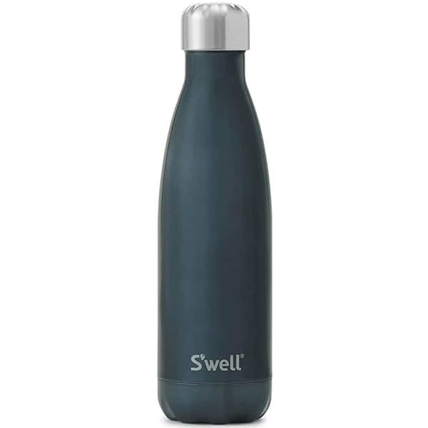 S'well Swell Stainless Steel Water Bottle 17oz Blue Suede Triple Layer Vacuum Insulated Keeps Drinks Cold for 36 Hours Hot for 18 BPA Free On the Go