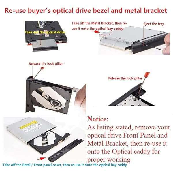 DY-tech DY-Tech 2nd Hard Disk Drive Caddy for Dell Inspiron 15R SE 7520 N5010 N5110 M5010 - Upgrade Your Storage Easily! - View 5 of 6