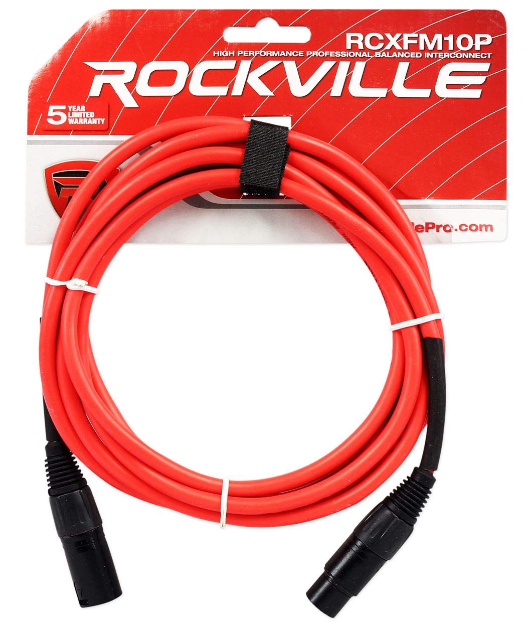 Rockville RCXFM10P-R Red 10 Foot Female to Male REAN XLR Microphone Speaker Cable - View 2 of 2