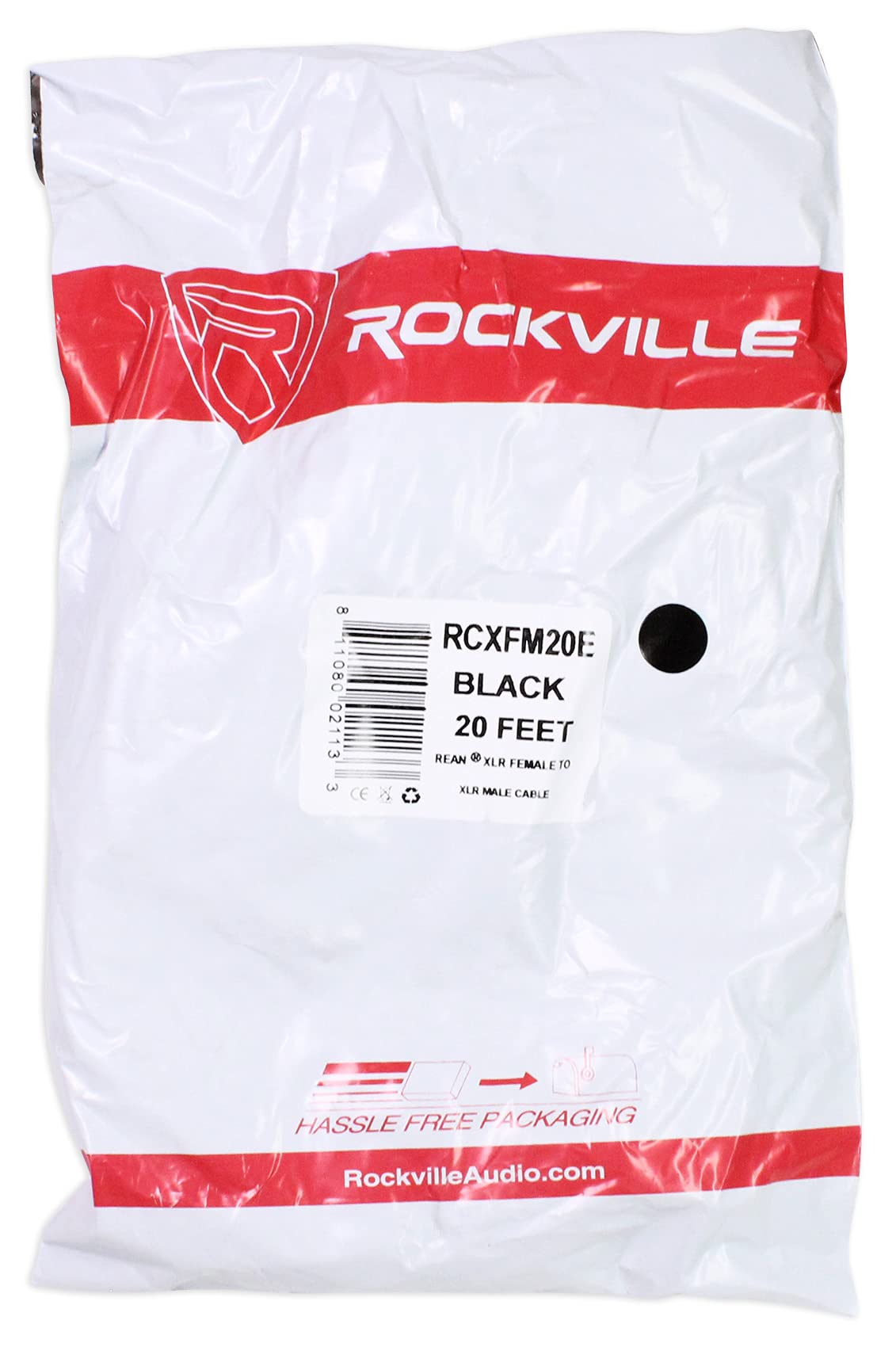 Rockville RCXFM20E-B 20ft XLR Female to Male Microphone Cable Durable PVC Jacket Perfect for Musicians and Studio Recording - View 6 of 6