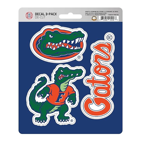 FANMATS Shop FANMATS NCAA University of Florida 3-Piece Decal Set in Orange - Perfect for Gators Fans!