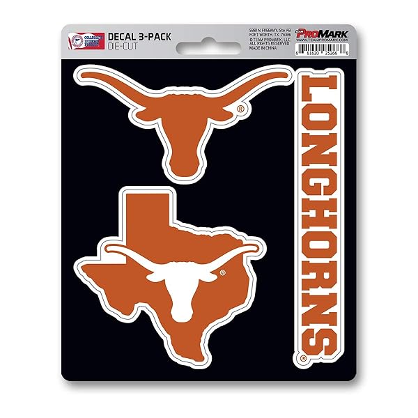 FANMATS Shop FANMATS NCAA Texas 3-Piece Decal Set in Burnt Orange - Perfect for Longhorns Fans!