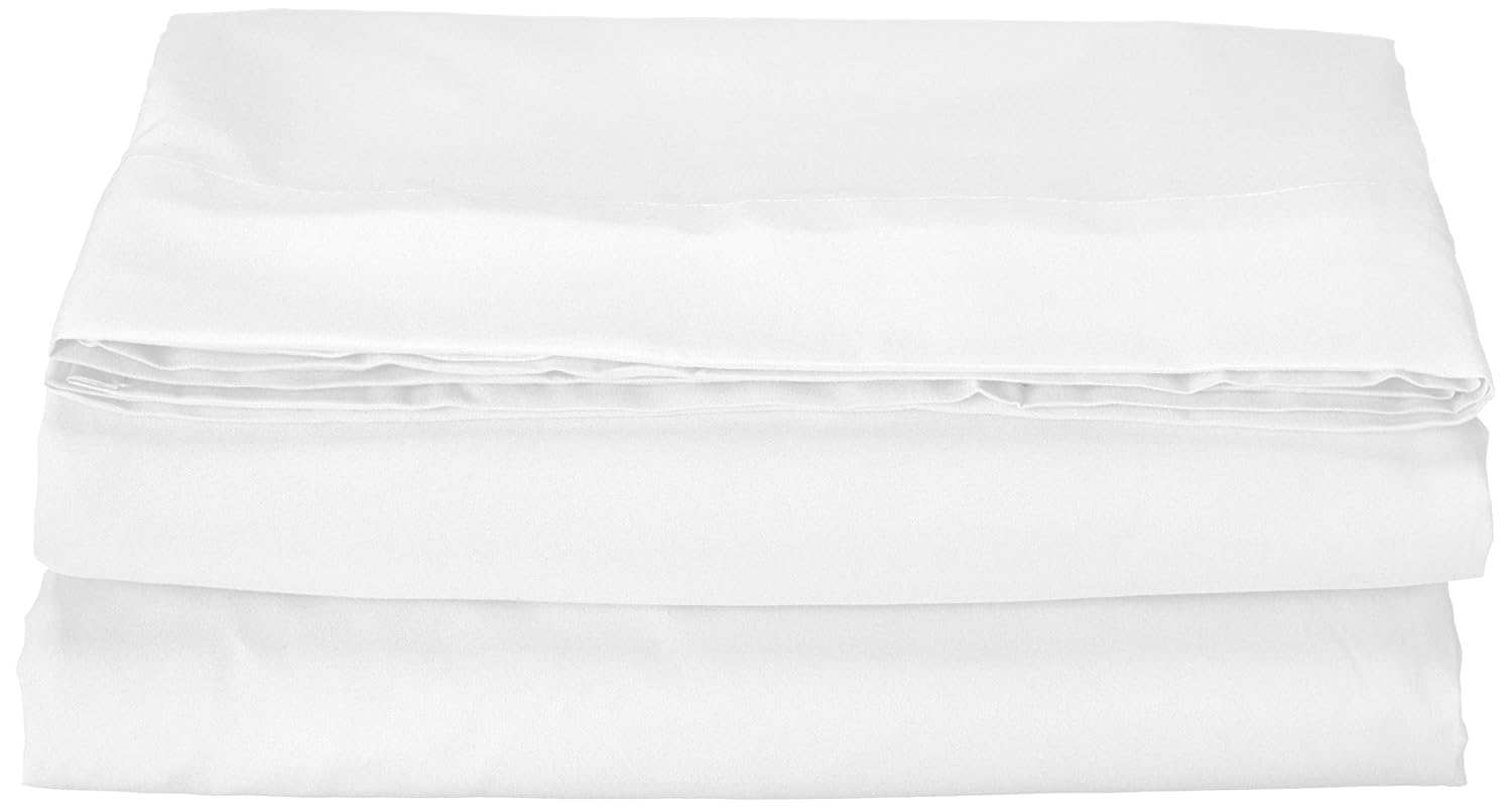 Elegance Linen Elegance Linen Luxurious Ultra Soft White Queen Flat Sheet for Hospitality Special Treatment Construction