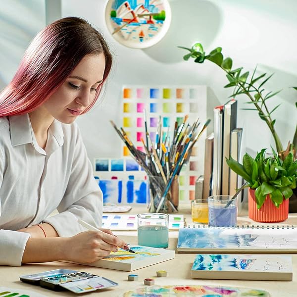 ARTEZA ARTEZA Water Brush Pen Set of 6 - Fine, Medium, Broad Tips | Self-Moistening & Refillable for Artists - View 7 of 9