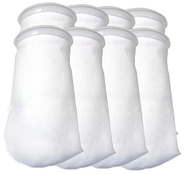 Encompass All 8 Pack 7 Inch Ring Filter Socks 200 Micron Aquarium Felt Filter Bags Fits Eshopps AM Brand 7 Inch Ring by 16 Inch Long