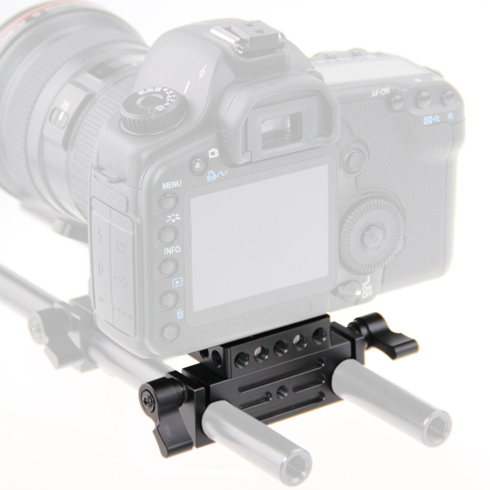 CAMVATE Camera Baseplate with 15mm Railblock for DSLR Rig and Rod Rail Support System - View 4 of 8