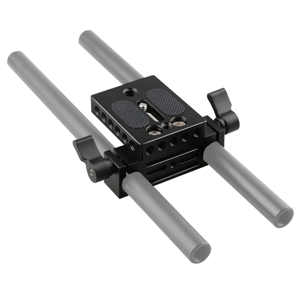 CAMVATE Camera Baseplate with 15mm Railblock for DSLR Rig and Rod Rail Support System - View 5 of 8