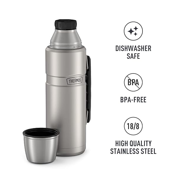 THERMOS THERMOS Stainless King 40oz Vacuum-Insulated Bottle - Matte Stainless Steel for Hot & Cold Drinks - View 6 of 9
