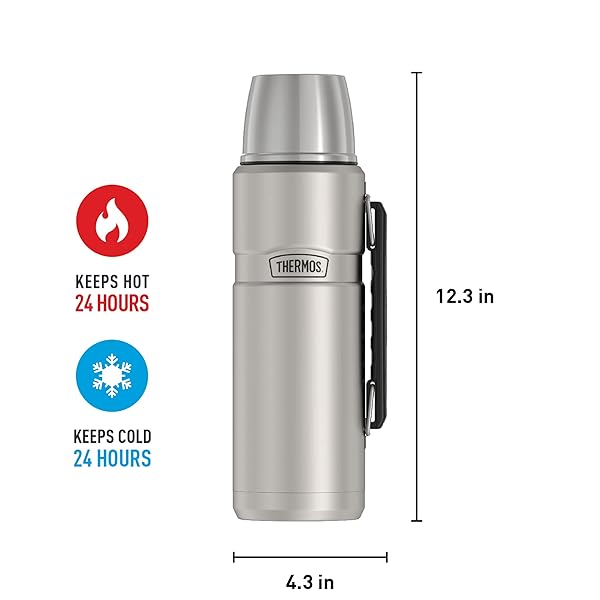 THERMOS THERMOS Stainless King 40oz Vacuum-Insulated Bottle - Matte Stainless Steel for Hot & Cold Drinks - View 7 of 9