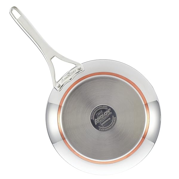 Anolon Anolon Nouvelle 12-Inch Stainless Steel Frying Pan with Lid - Durable & Stylish Skillet for Perfect Cooking - View 8 of 10