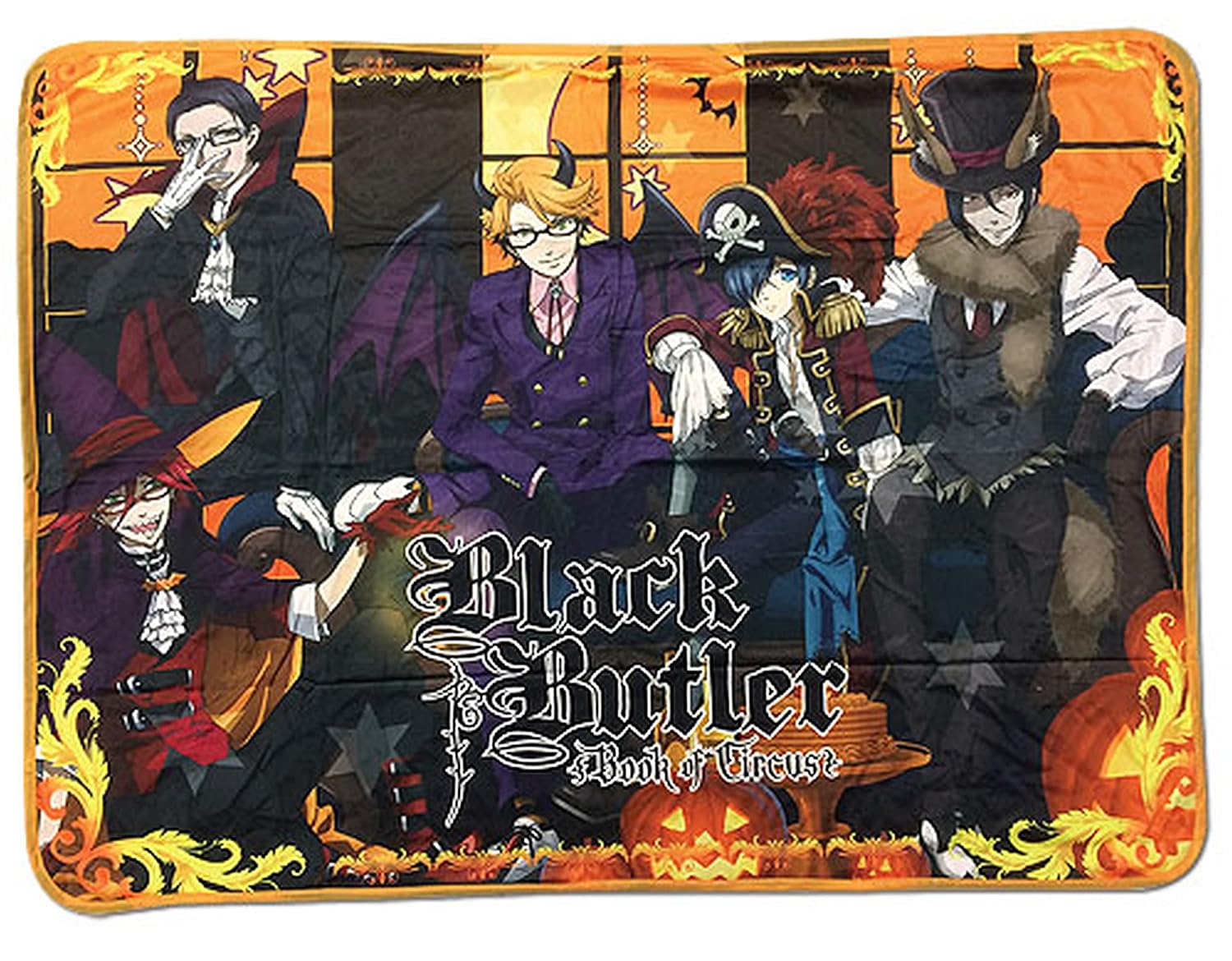 Great Eastern Entertainment GE Animation Black Butler Book of Circus Grim Reaper Group Throw Blanket 46 x 60 Perfect for Fans and Collectors