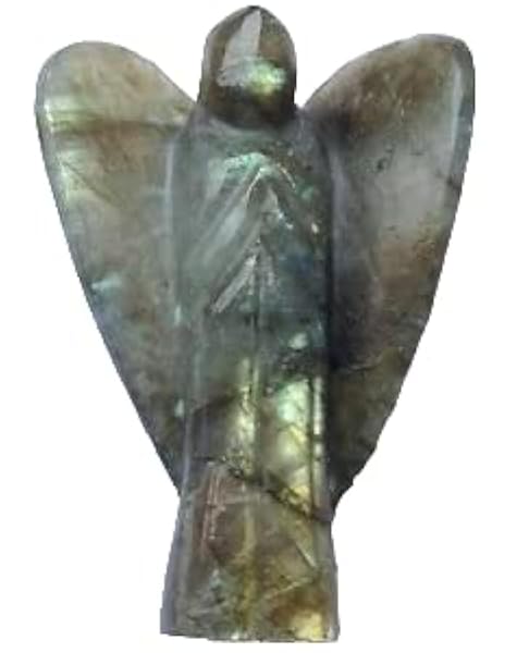 CRYSTALMIRACLE CRYSTALMIRACLE Labradorite Carved Guardian Angel for Healing Wellness Psychic Energy Reiki Feng Shui Spiritual Awakening Gift