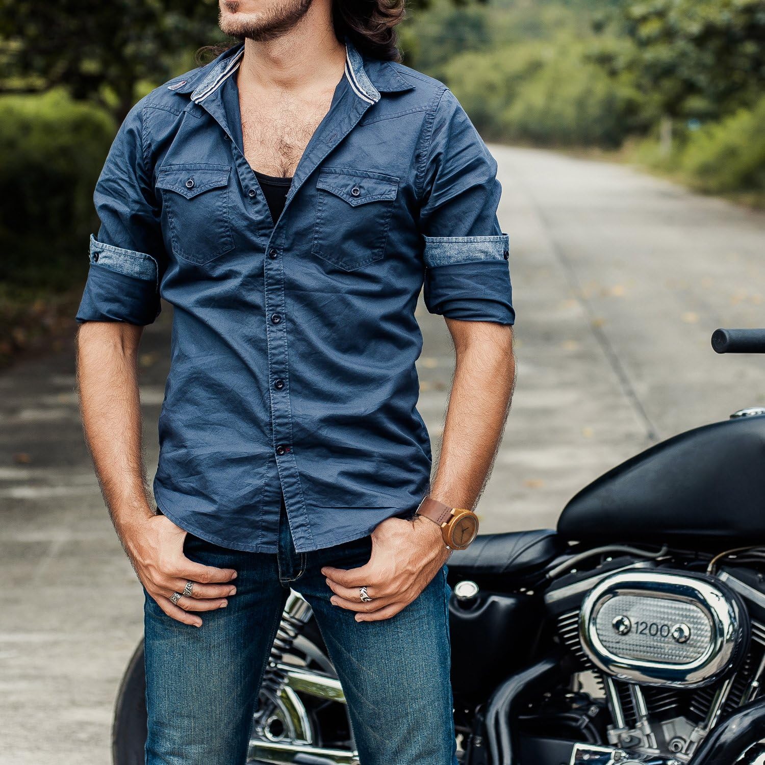 CUCOL Mens Wooden Watch with Brown Cowhide Leather Strap Casual Gift for Groomsmen in Box - View 2 of 8