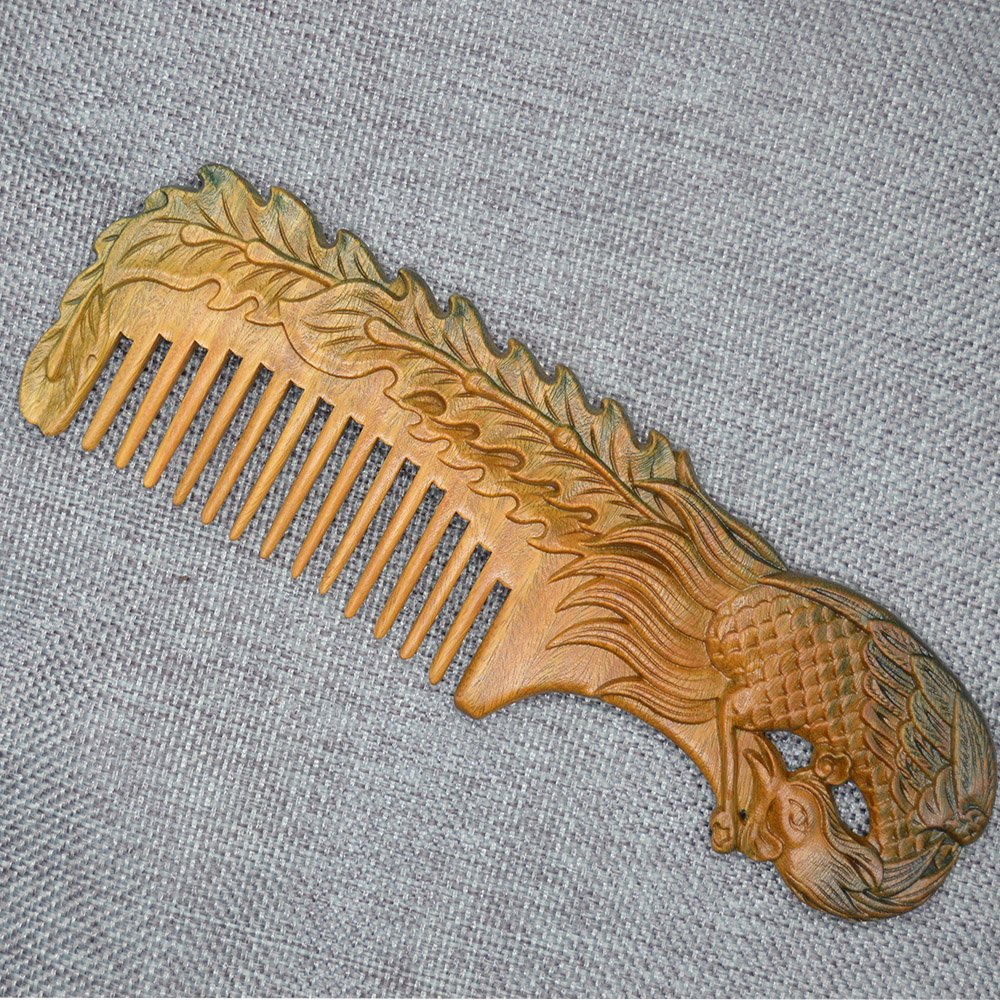 Xuanli 2 Pcs Natural Sandalwood Comb Set Anti Static Wooden Hair and Beard Care Massage Brush - View 3 of 8
