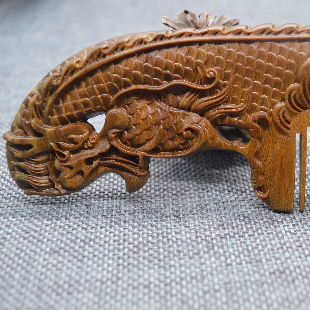 Xuanli 2 Pcs Natural Sandalwood Comb Set Anti Static Wooden Hair and Beard Care Massage Brush - View 4 of 8