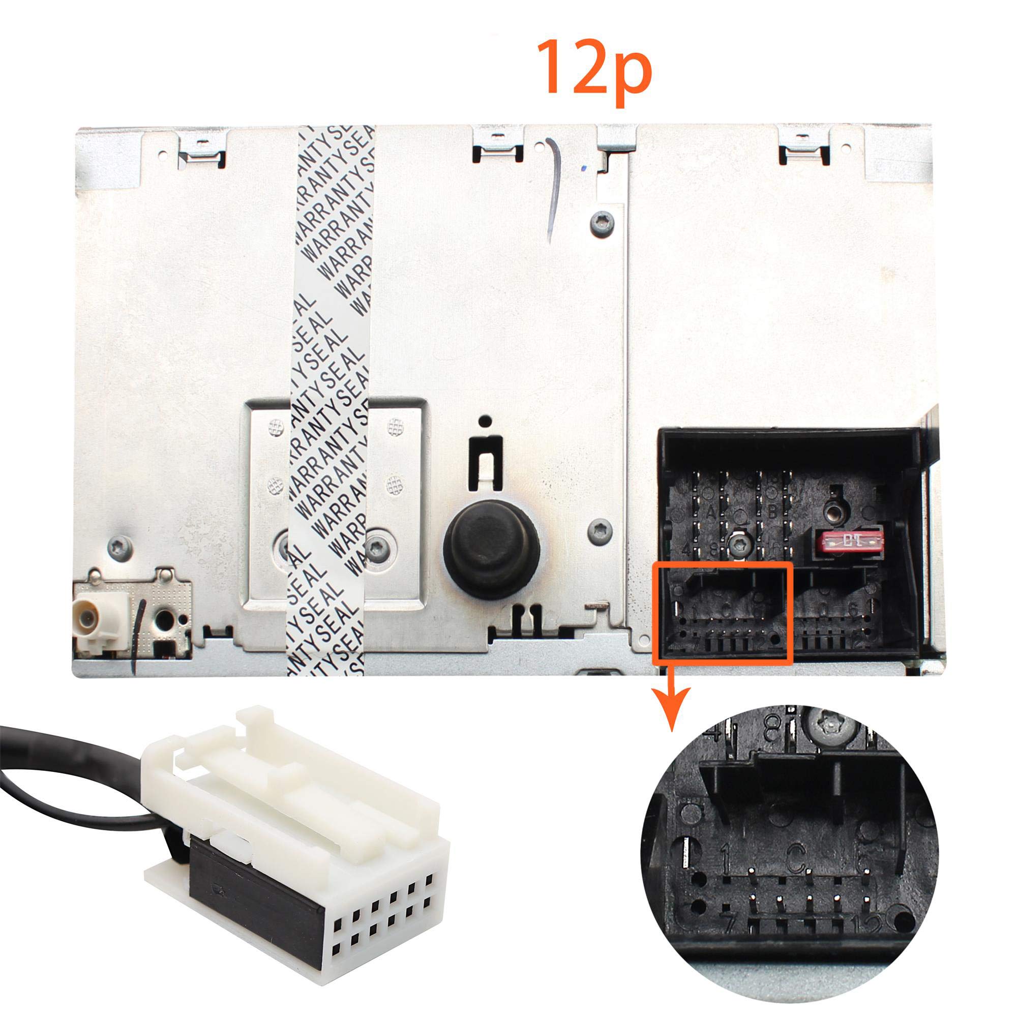 Yomikoo Yomikoo AUX Adapter for VWAudi 12pin A3 A4 Beetle Jetta Passat Polo USB and AUX Cable Compatible 2003 to 2011 - View 4 of 7