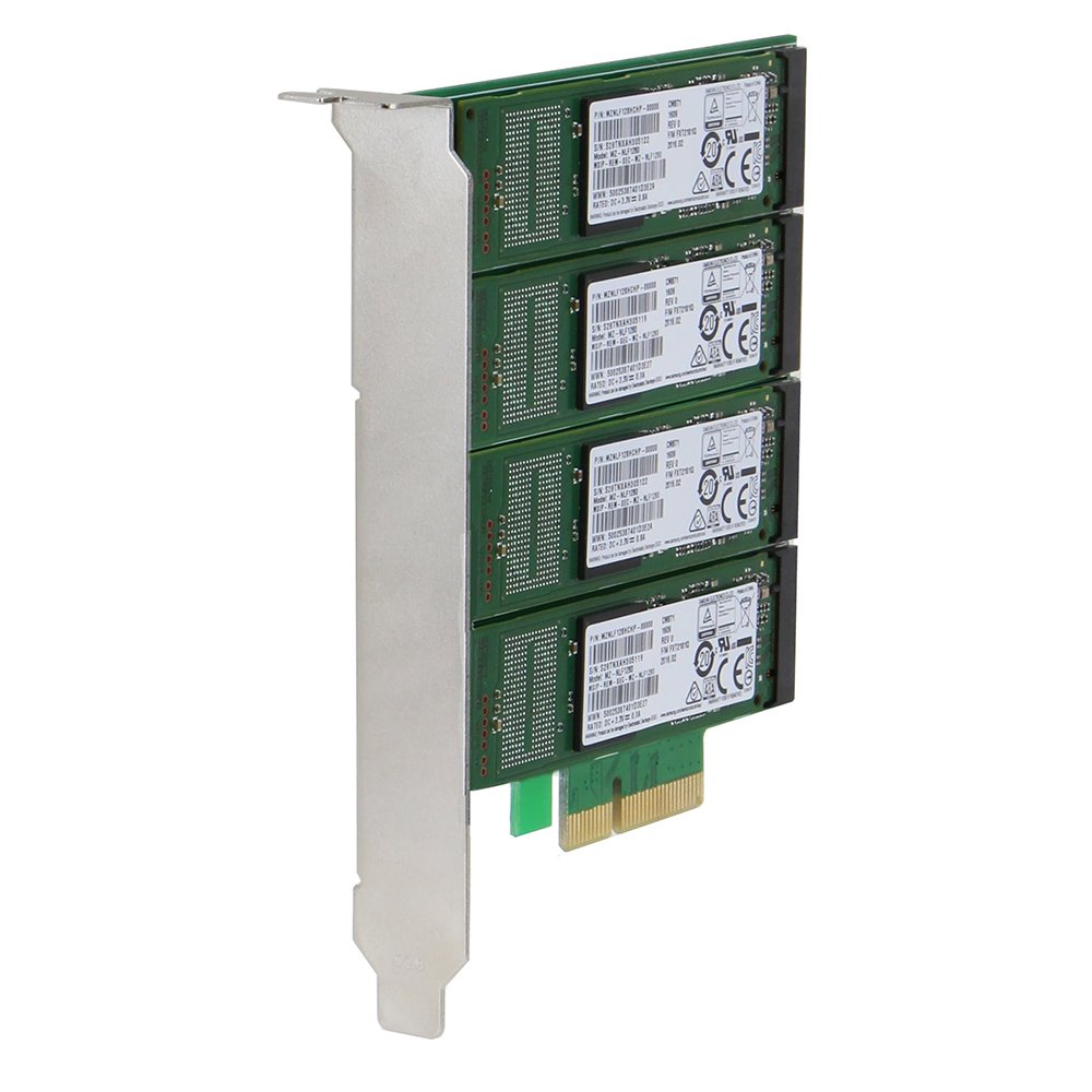 Sedna Sedna SE-PCIE-m2SSDx4-R-MA M.2 Internal Interface Card Adapter PCIe 2.0 High Speed 6 GB/s Black Green Accessory - View 2 of 6