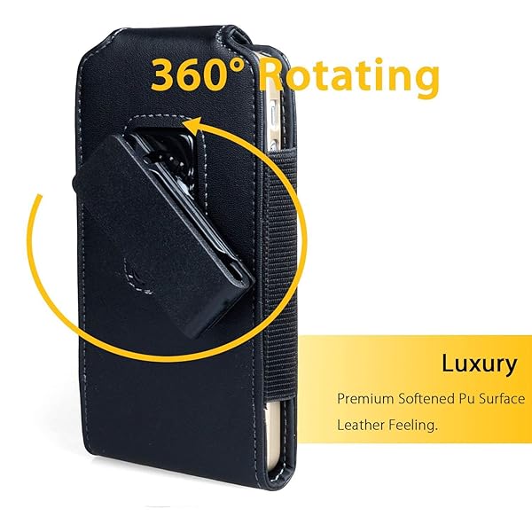 Gcepls Gcepls Premium Leather Holster Case for iPhone 6s 4.7 Inch with Belt Clip Compatible with Samsung Galaxy S7 and iPhone 7 Vertical Black - View 4 of 7