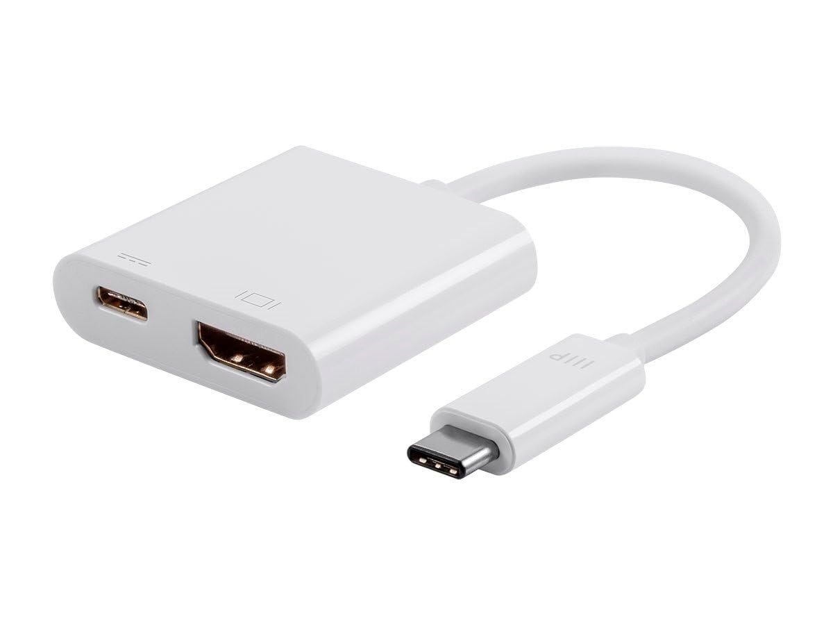 Monoprice USB-C Multiport Adapter HDMI USB-C Ports 1080p 60hz White Select Series