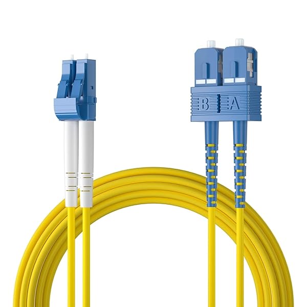 iPolex 10 Meter OS2 LC-SC Fiber Optic Patch Cable Singlemode Duplex 33 Feet 3 Meter 10ft