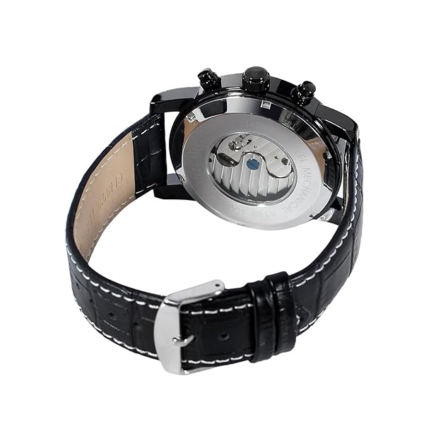 FORSINING Forsining Men's Automatic Self-Winding Day Calendar Leather Strap Classic Wrist Watch Collection - View 4 of 7
