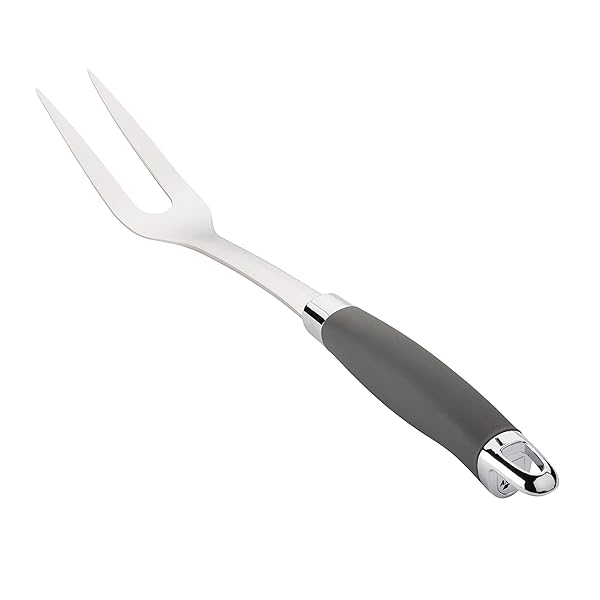 Anolon Anolon SureGrip 13.25 Inch Stainless Steel Meat Fork - Durable Kitchen Tool in Gray