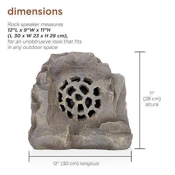 Alpine Corporation Alpine Waterproof Bluetooth Solar Rock Speaker - Outdoor Wireless Gray Design - View 3 of 9