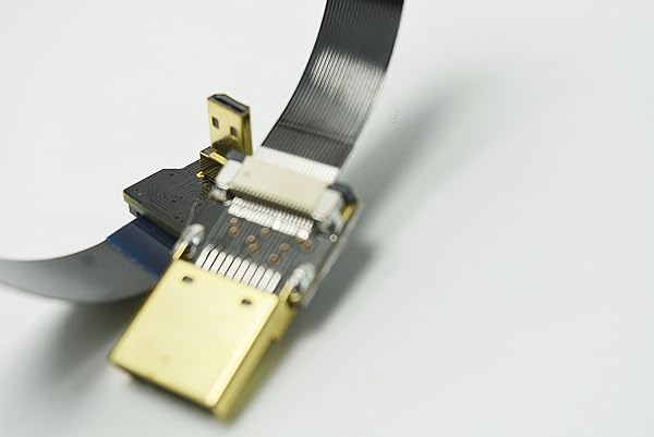 Permanent FFC HDMI Slim Flat FPC HDMI Cable Micro HDMI 90 Degree to Standard HDMI for GoPro Sony Alpha A7SII A7RII A9 A6500 A6300 60CM Black - View 4 of 10