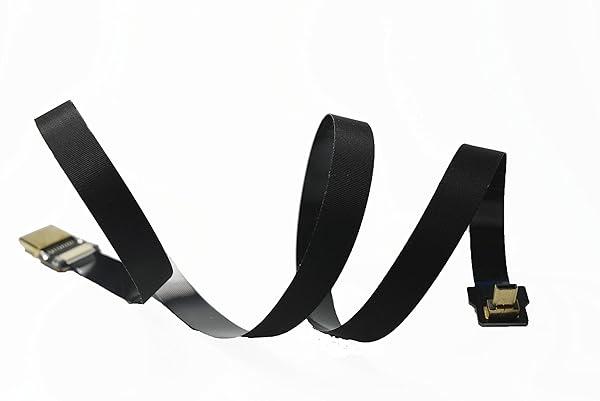 Permanent FFC HDMI Slim Flat FPC HDMI Cable Micro HDMI 90 Degree to Standard HDMI for GoPro Sony Alpha A7SII A7RII A9 A6500 A6300 60CM Black - View 5 of 10