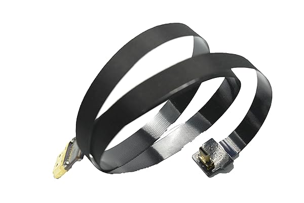 Permanent FFC HDMI Slim Flat FPC HDMI Cable Micro HDMI 90 Degree to Standard HDMI for GoPro Sony Alpha A7SII A7RII A9 A6500 A6300 60CM Black - View 10 of 10