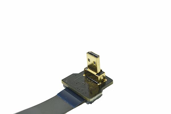 FFC HDMI Slim Flat FPC HDMI Cable Micro HDMI 90 Degree to Standard HDMI for GoPro Sony Alpha A7SII A7RII A9 A6500 A6300 60CM Black