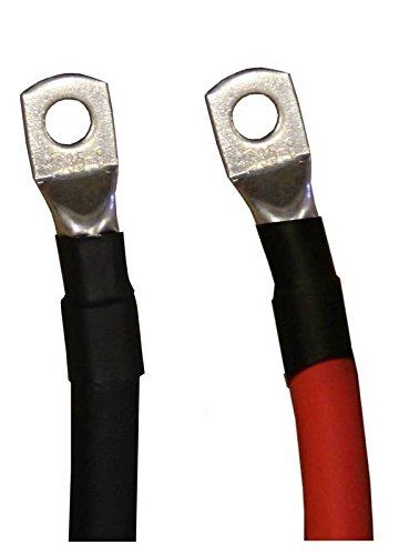 WindyNation WindyNation 4 AWG Red Black Pure Copper Battery Inverter Cables 7 Feet for Solar RV Car Boat with 5/16 Inch Lugs - View 3 of 7