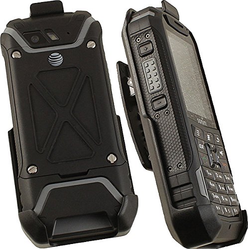 Sonim XP5 Holster: Nakedcellphone Black Rotating Belt Clip Case with Kickstand for XP5700