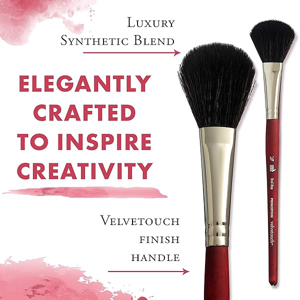 Princeton Princeton Velvetouch Series 3950 Oval Mop Paint Brush - 3/4 Inch for Acrylic, Oil & Watercolor - View 4 of 6