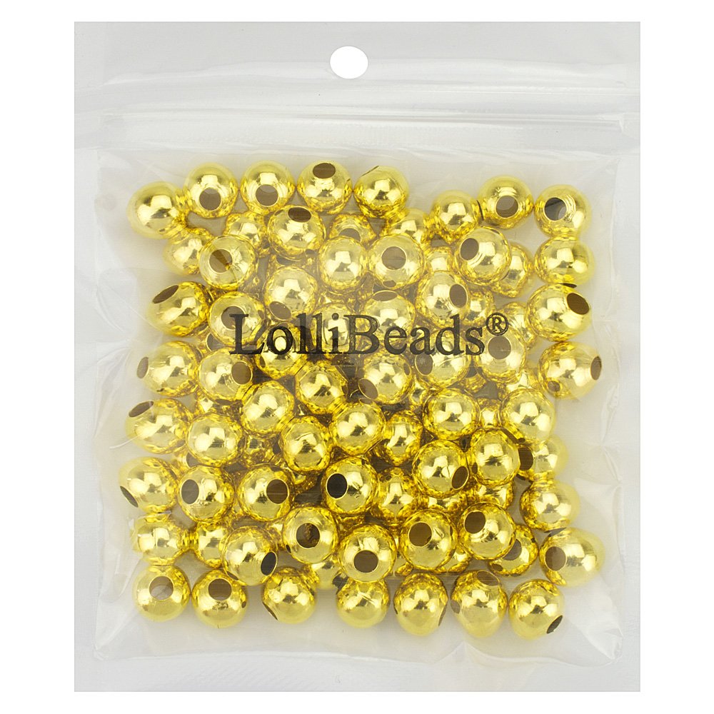 LolliBeads LolliBeads Gold and Silver Plated Smooth Round Metal Beads Mixed Color 6 mm 600 Pcs for Jewelry Making and Craft Projects - View 6 of 9
