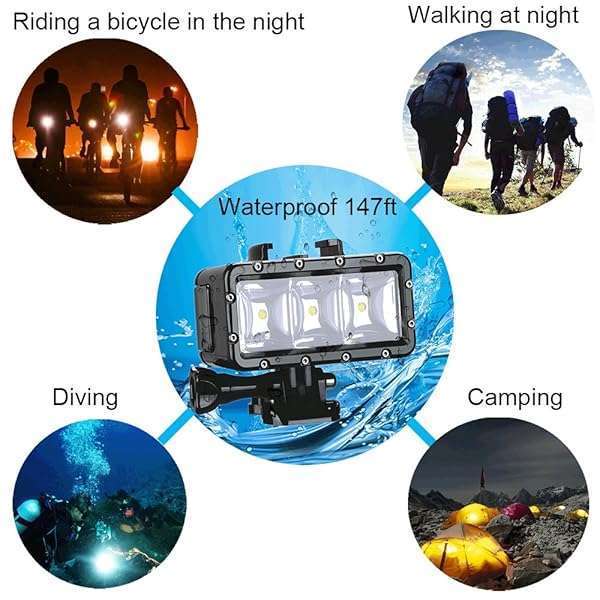 Suptig Suptig Waterproof LED Video Light for GoPro & DJI: Dimmable Night Fill Light for Underwater Adventures - View 7 of 10